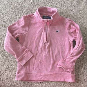2T pink Vineyard Vines garment dyed Saltwater 1/2 half zip sweater